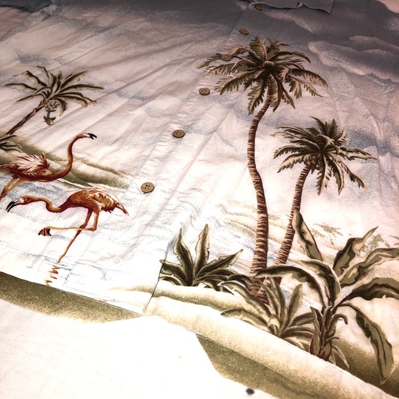Men's Paradise Shores Tropical All Over Print Short Sleeve Button Up Shirt XL - Picture 2 of 4